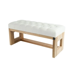 Ławeczka Pufa Pikowana Biały Guzik Kryształ LPP-6 Rozmiary od 50 cm do 200 cm
