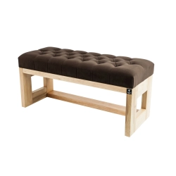 Ławeczka Pufa Pikowana Brązowy Guzik Kryształ LPP-6 Rozmiary od 50 cm do 200 cm