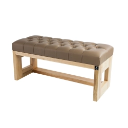 Ławeczka Pufa Pikowana Ekoskóra Cappucino Guzik Kryształ LPP-6 Rozmiary od 50 cm do 200 cm