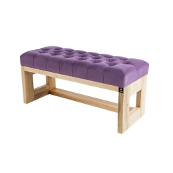 Ławeczka Pufa Pikowana Fioletowy Guzik Kryształ LPP-6 Rozmiary od 50 cm do 200 cm