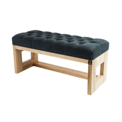 Ławeczka Pufa Pikowana Grafitowy Guzik Kryształ LPP-6 Rozmiary od 50 cm do 200 cm