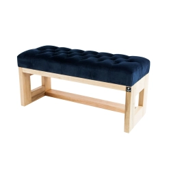 Ławeczka Pufa Pikowana Granatowy Guzik Kryształ LPP-6 Rozmiary od 50 cm do 200 cm