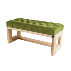 Ławeczka Pufa Pikowana Zieleń Pistacja Guzik Kryształ LPP-6 Rozmiary od 50 cm do 200 cm