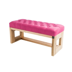 Ławeczka Pufa Pikowana Różowy Guzik Kryształ LPP-6 Rozmiary od 50 cm do 200 cm