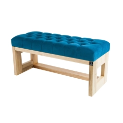 Ławeczka Pufa Pikowana Turkus Guzik Kryształ LPP-6 Rozmiary od 50 cm do 200 cm