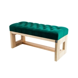 Ławeczka Pufa Pikowana Butelkowa Zieleń Guzik Kryształ LPP-6 Rozmiary od 50 cm do 200 cm