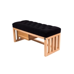 Ławka Szafka Pufa Pikowane Siedzisko Czarny LPP-60 Rozmiary od 50 cm do 200 cm