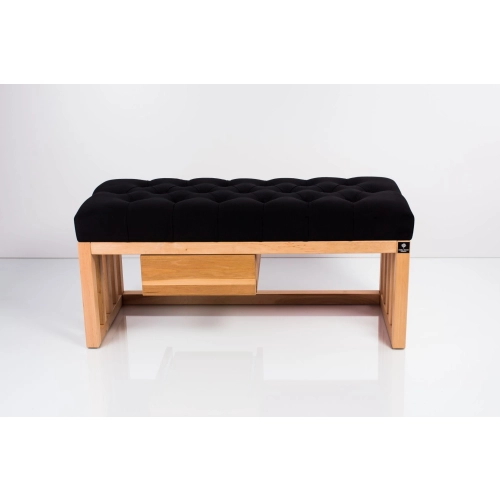 Ławka Szafka Pufa Pikowane Siedzisko Czarny LPP-60 Rozmiary od 50 cm do 200 cm