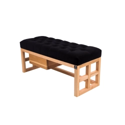 Ławka Szafka Pufa Pikowane Siedzisko Czarny LPP-63 Rozmiary od 50 cm do 200 cm