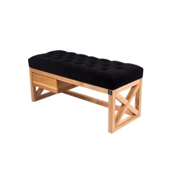 Ławka Szafka Pufa Pikowane Siedzisko Czarny LPP-64 Rozmiary od 50 cm do 200 cm