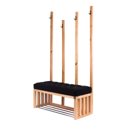 Ławka Szafka Pufa Pikowane Siedzisko Czarny Wieszak LPP-67 Rozmiary od 50 cm do 200 cm