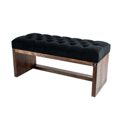 Ławeczka Pufa Pikowana Czarny Guzik Kryształ LPP-7 Rozmiary od 50 cm do 200 cm