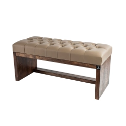 Ławeczka Pufa Pikowana Ekoskóra Cappucino Guzik Kryształ LPP-7 Rozmiary od 50 cm do 200 cm
