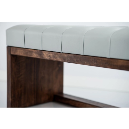 Ławeczka Pufa Pikowana Ekoskóra Popiel Guzik Kryształ LPP-7 Rozmiary od 50 cm do 200 cm