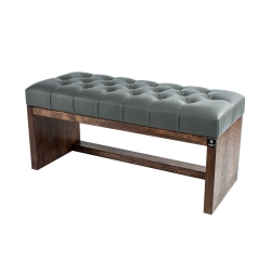 Ławeczka Pufa Pikowana Ekoskóra Grafit Guzik Kryształ LPP-7 Rozmiary od 50 cm do 200 cm