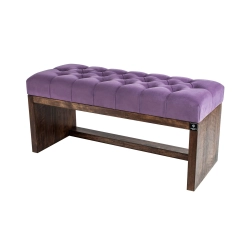 Ławeczka Pufa Pikowana Fioletowy Guzik Kryształ LPP-7 Rozmiary od 50 cm do 200 cm