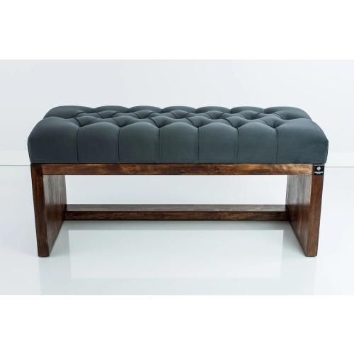 Ławeczka Pufa Pikowana Grafitowy Guzik Kryształ LPP-7 Rozmiary od 50 cm do 200 cm