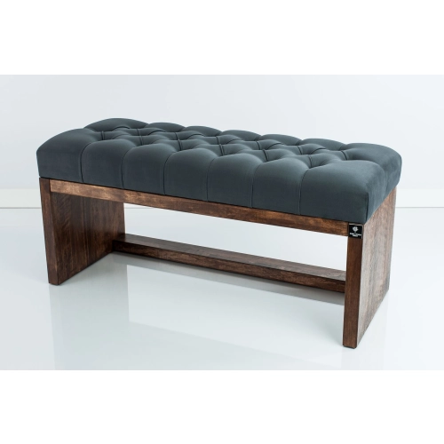 Ławeczka Pufa Pikowana Grafitowy Guzik Kryształ LPP-7 Rozmiary od 50 cm do 200 cm