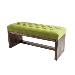 Ławeczka Pufa Pikowana Zieleń Pistacja  Guzik Kryształ LPP-7 Rozmiary od 50 cm do 200 cm