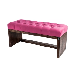 Ławeczka Pufa Pikowana Różowy Guzik Kryształ LPP-7 Rozmiary od 50 cm do 200 cm