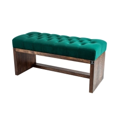 Ławeczka Pufa Pikowana Butelkowa Zieleń Guzik Kryształ LPP-7 Rozmiary od 50 cm do 200 cm