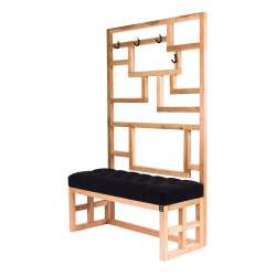 Ławka Szafka Pufa Pikowane Siedzisko Czarny Wieszak LPP-70 Rozmiary od 50 cm do 200 cm