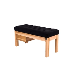 Ławka Szafka Pufa Pikowane Siedzisko Czarny LPP-71 Rozmiary od 50 cm do 200 cm