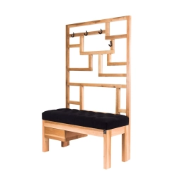 Ławka Szafka Pufa Pikowane Siedzisko Czarny Wieszak LPP-73 Rozmiary od 50 cm do 200 cm