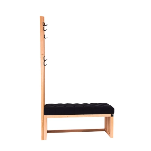 Ławka Szafka Pufa Pikowane Siedzisko Czarny Wieszak LPP-76 Rozmiary od 50 cm do 200 cm