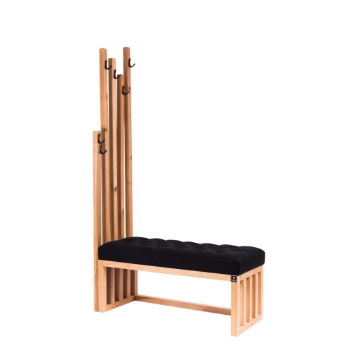 Ławka Szafka Pufa Pikowane Siedzisko Czarny Wieszak LPP-76 Rozmiary od 50 cm do 200 cm