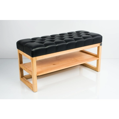 Ławka Szafka Pufa Pikowane Siedzisko Ekoskóra Czarny LPP-77 Rozmiary od 50 cm do 200 cm