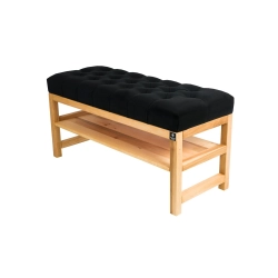 Ławka Szafka Pufa Pikowane Siedzisko Czarny LPP-78 Rozmiary od 50 cm do 200 cm