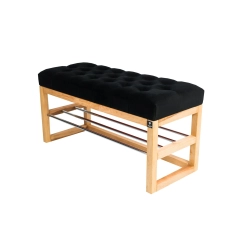 Ławka Szafka Pufa Pikowane Siedzisko Czarny LPP-79 Rozmiary od 50 cm do 200 cm