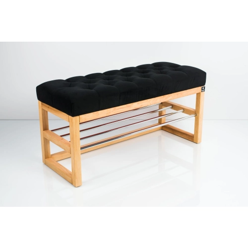 Ławka Szafka Pufa Pikowane Siedzisko Czarny LPP-79 Rozmiary od 50 cm do 200 cm