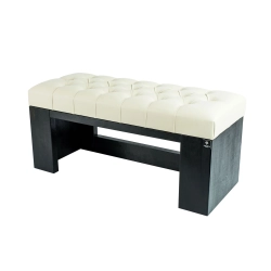 Ławeczka Pufa Pikowana Ekoskóra Ecru Guzik Kryształ LPP-8 Rozmiary od 50 cm do 200 cm