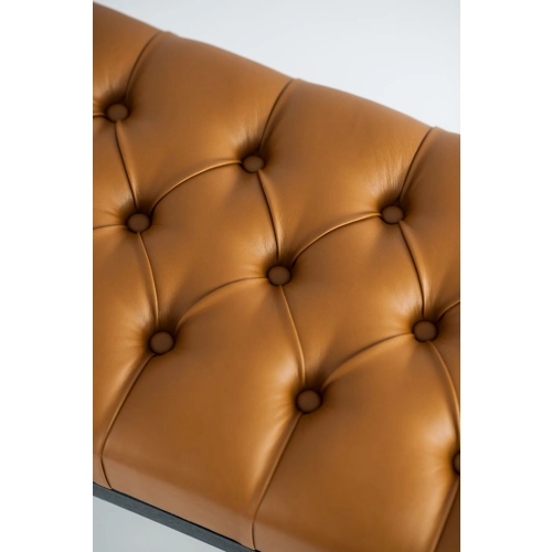 Ławeczka Pufa Pikowana Ekoskóra Cappucino Guzik Kryształ LPP-8 Rozmiary od 50 cm do 200 cm