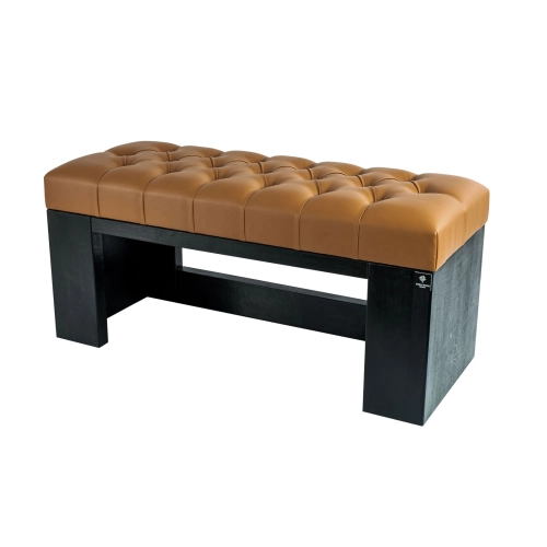 Ławeczka Pufa Pikowana Ekoskóra Cappucino Guzik Kryształ LPP-8 Rozmiary od 50 cm do 200 cm