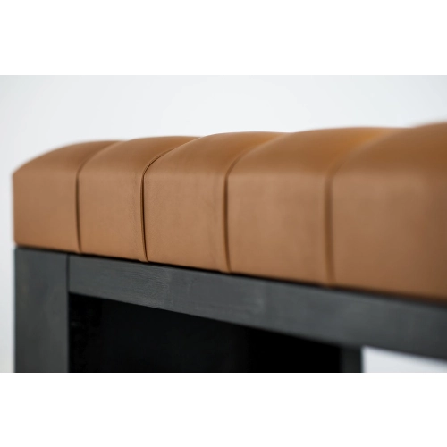 Ławeczka Pufa Pikowana Ekoskóra Cappucino Guzik Kryształ LPP-8 Rozmiary od 50 cm do 200 cm