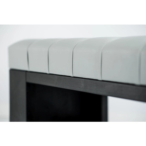 Ławeczka Pufa Pikowana Ekoskóra Popiel Guzik Kryształ LPP-8 Rozmiary od 50 cm do 200 cm