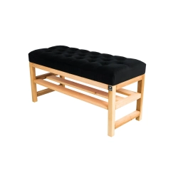 Ławka Szafka Pufa Pikowane Siedzisko Czarny LPP-81 Rozmiary od 50 cm do 200 cm