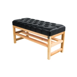 Ławka Szafka Pufa Pikowane Siedzisko Ekoskóra Czarny LPP-81 Rozmiary od 50 cm do 200 cm