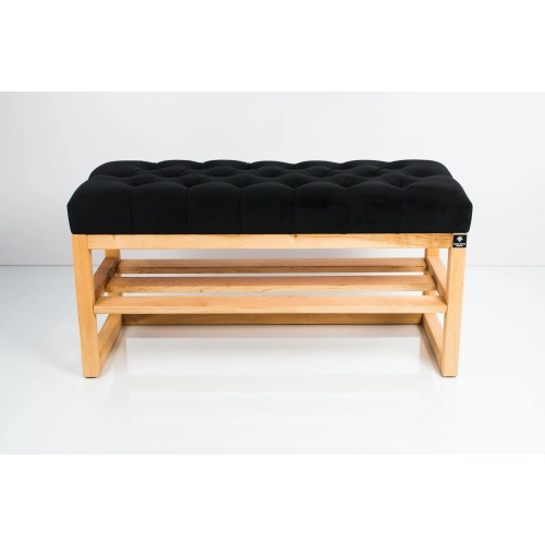 Ławka Szafka Pufa Pikowane Siedzisko Czarny LPP-82 Rozmiary od 50 cm do 200 cm