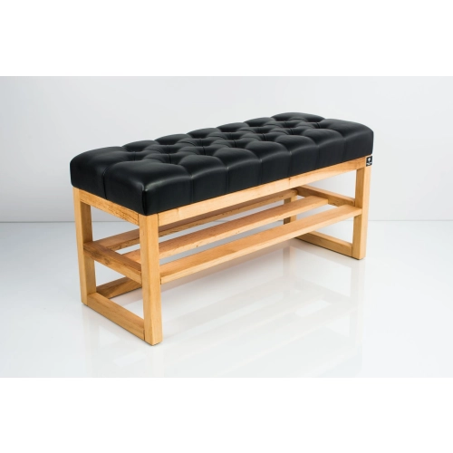 Ławka Szafka Pufa Pikowane Siedzisko Ekoskóra Czarny LPP-82 Rozmiary od 50 cm do 200 cm