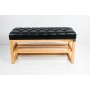 Ławka Szafka Pufa Pikowane Siedzisko Ekoskóra Czarny LPP-82 Rozmiary od 50 cm do 200 cm