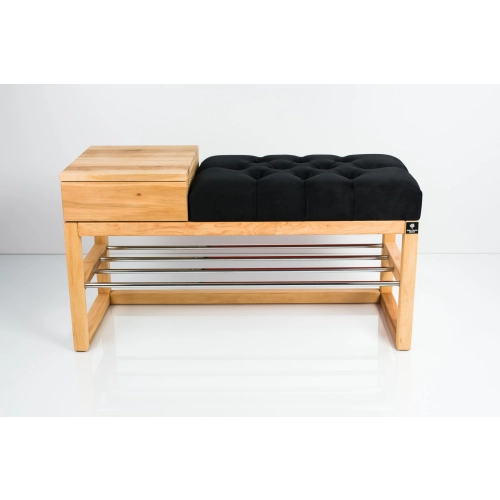 Ławka Szafka Pufa Pikowane Siedzisko Czarny LPP-84 Rozmiary od 50 cm do 200 cm