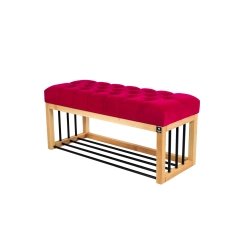 Ławka Pufa Pikowana Czerwony Guzik Tapicerowany LPP-86 Rozmiary od 50 cm do 200 cm