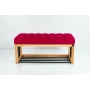 Ławka Pufa Pikowana Czerwony Guzik Tapicerowany LPP-86 Rozmiary od 50 cm do 200 cm