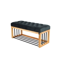 Ławka Pufa Pikowana Grafit Guzik Tapicerowany LPP-86 Rozmiary od 50 cm do 200 cm