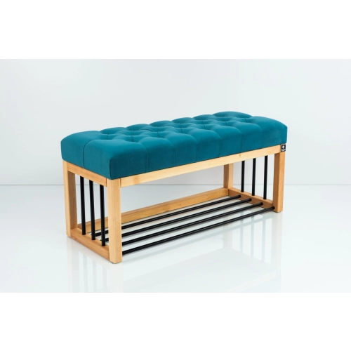 Ławka Pufa Pikowana Turkus Guzik Tapicerowany LPP-86 Rozmiary od 50 cm do 200 cm
