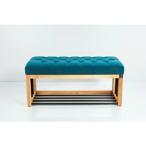 Ławka Pufa Pikowana Turkus Guzik Tapicerowany LPP-86 Rozmiary od 50 cm do 200 cm